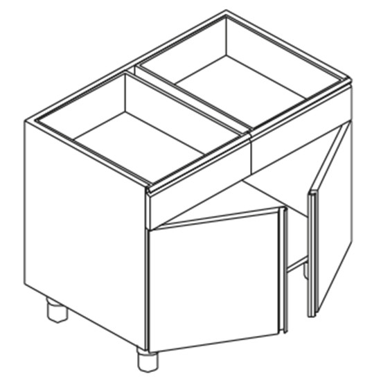 Schrank, 2 Schubladen H=100 mm, mit 2 Flügeltüren, 450x580 mm