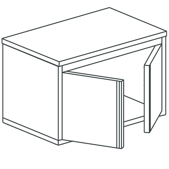 Schrank, mit 2 Flügeltüren, für Spüle, 700x700 mm