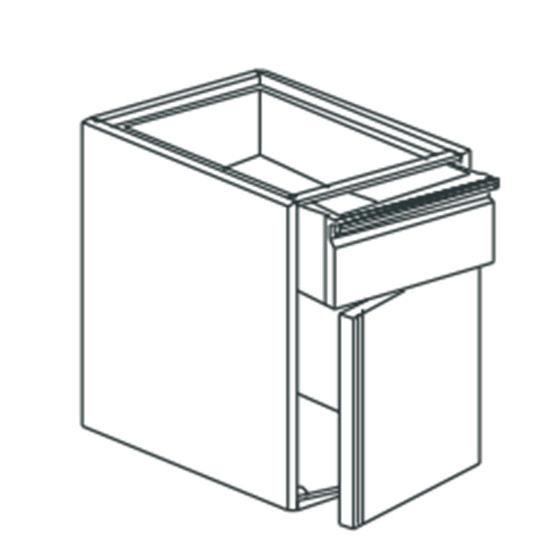 Schrank mit Schublade, H=100 mm, Flügeltür, 600x700 mm