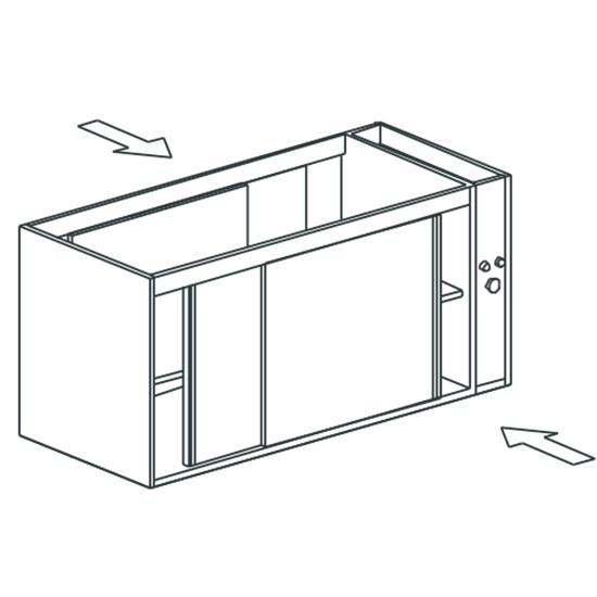 Wärmeschrank, beidseitig bedienbar, mit Schiebetüren, 2200x700 mm