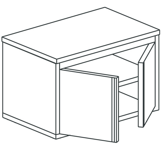 Schrank, mit 2 Flügeltüren, mit Zwischenboden, 1000x700 mm